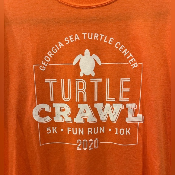 Georgia Sea Turtle Center Turtle Crawl 2020 Orange Gildan Size L - Picture 3 of 4